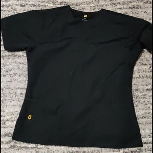 Wonderwink solid black medium scrub top